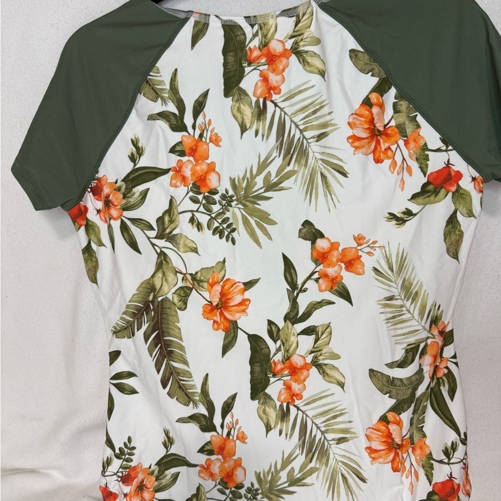 CUPSHE One Piece Swimsuit  Mock Neck Zipper Short Sleeve Bathing Suit. Size XL - Picture 3 of 9